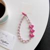 Candy Color 3D Heart Beaded Phone Lanyard Sparkling Glitter Strap Chain for iPhone 16 Pro Max 15 13 Handbag Accessory Ins Charm