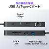 Sanwa Direct Type-C Docking Station, HDMI 4K/30Hz, LAN, SD/microSD, 2 Type-A, 2 USB-C, PD100W Fast Charging, 8-in-1 USB Hub (400-DKM2BK)