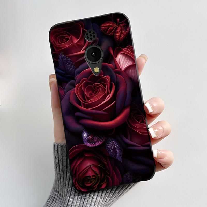 Hülle Für Nokia 150 2G 2023 TA-1582 Hülle Ästhetisch Luxuriös Niedlich Cool Jungen Mädchen Schwarz Matt Weiches TPU Vollschutz Rückseite