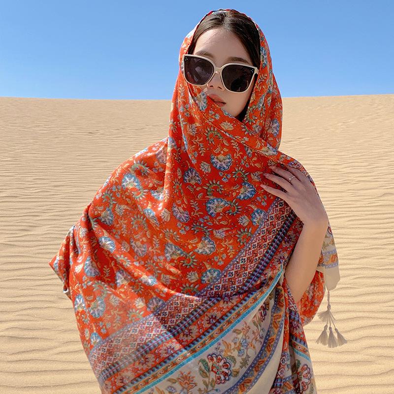 

Этнический ретро-стиль дорожный плащ и шаль для защиты от солнца 90x180 cm