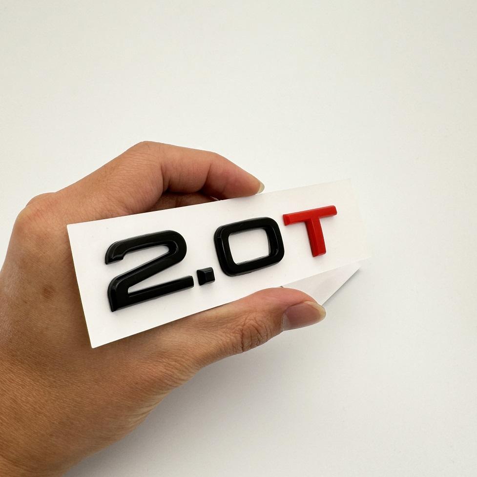 3D ABS 1.8T 2.0T 3.0T Black and Red Emblem Car Trunk Letters Logo Badge Decals Sticker For A1 A3 A4 A5 A6 A7 A8 Q2 Q3 Q5 Q7