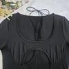 European and American Mesh See-through Sexy Hollow-out Open Back Bodysuit Shapewear Slim Fit