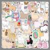 50 Alpaca Cartoon Personality Decorative Stickers for Suitcases, Scooters, Motorcycles, Cars, and Refrigerators