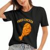 Fried Chicken Lover Unisex Cotton T Shirt, Pure Cotton Premium Print, Durable, Casual And Fashionable. I'm With The Fried Chicken Graphic Design Tee F