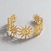 Spiral Sun Bracelet Wide Vintage Cuff Elegant Opening Bangles  Girl