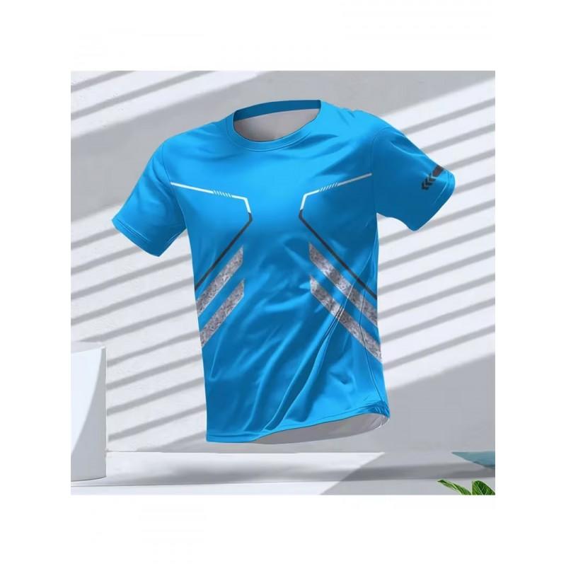 Mens 3D Digital Print Athletic Running Tee - Breathable Quick Dry Short Sleeve T-Shirt Workout