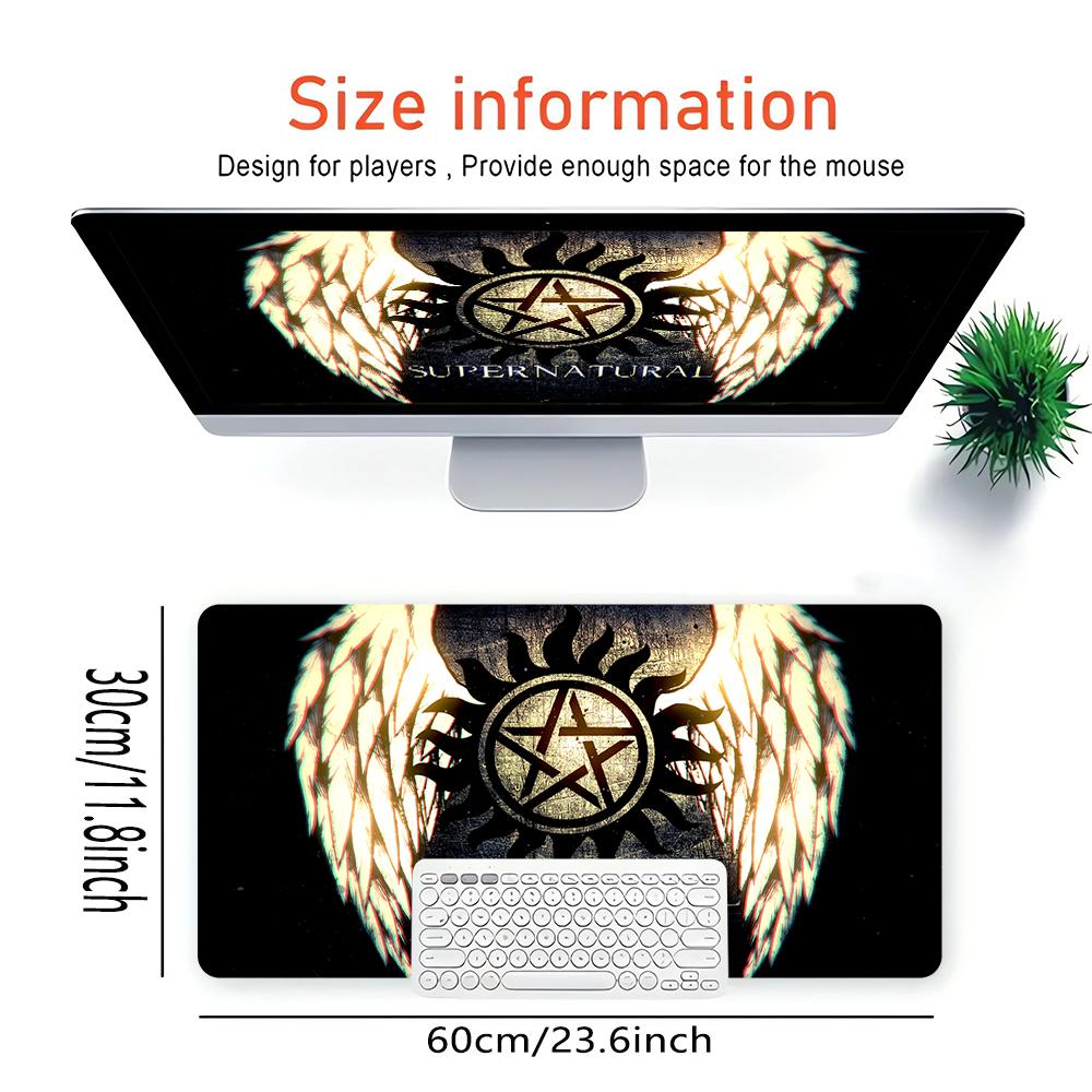 Supernatural Angel Wings Large Gaming Mouse Pad Nonslip Rubber Base Waterproof Desk Mat For Office Pc Laptop