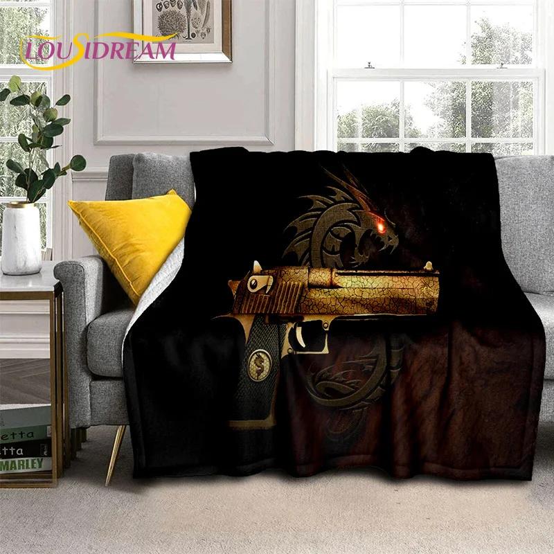 Rifle Pistol Cartridge USP,AK,AWP,M4,3D Gun Knife Blanket,Soft Throw Blanket for Home Bedroom Bed Sofa Picnic Cover Blanket Kids