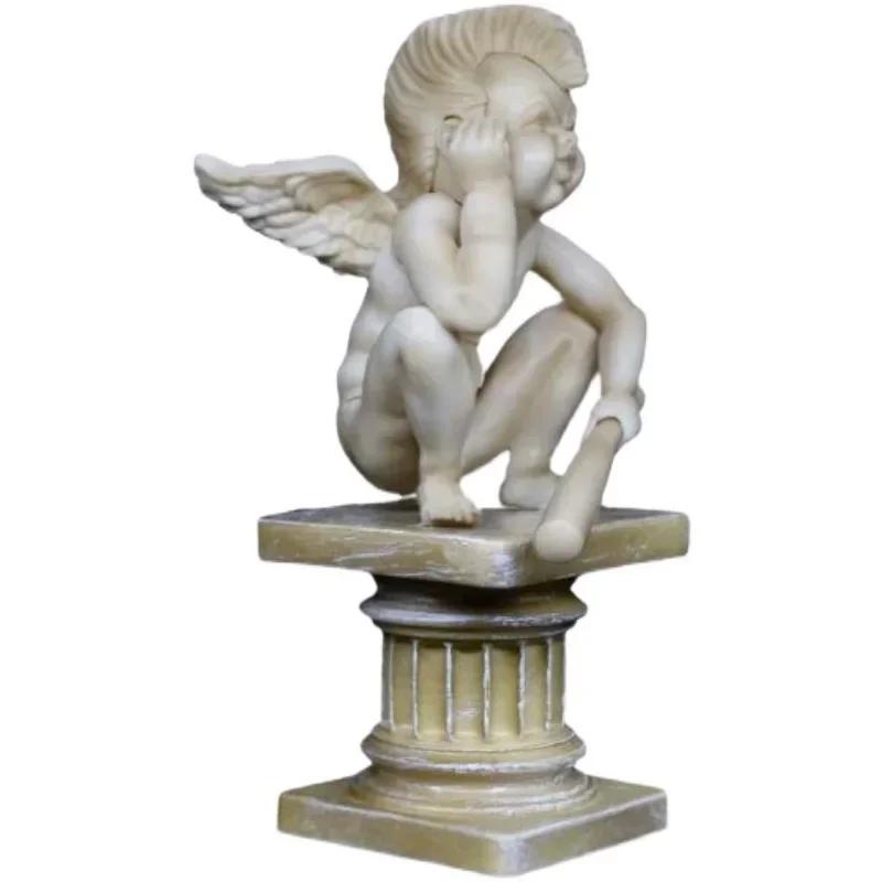 Angel Fashion Doll Sculpture Creative Resin Handmade Painting European Style Living Room Decoration Room Decor Accessories Gift