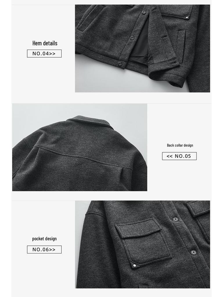 APO Herrenmode | Herren Wollmantel - Winter Freizeit Kurze Lockere Wolljacke