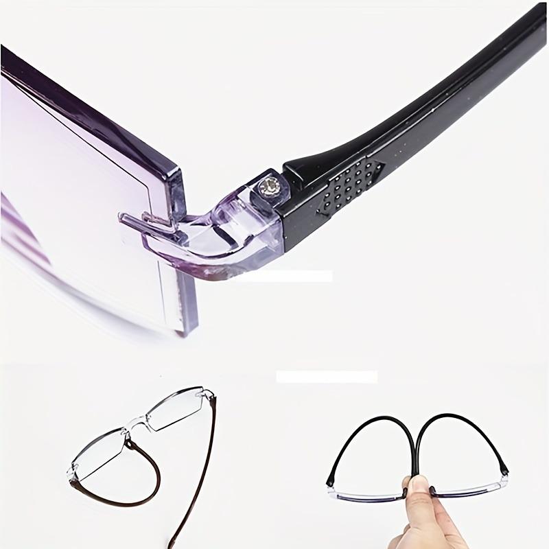 +100~+400 Fashionable anti blue light reading glasses with frameless cut edges for both men and women