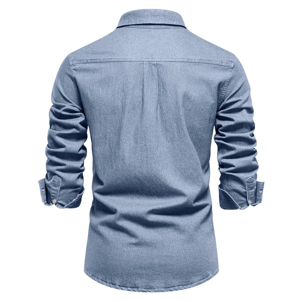 New Retro European And American Long Sleeve Jeans Shirt Men's Fashion Shirt