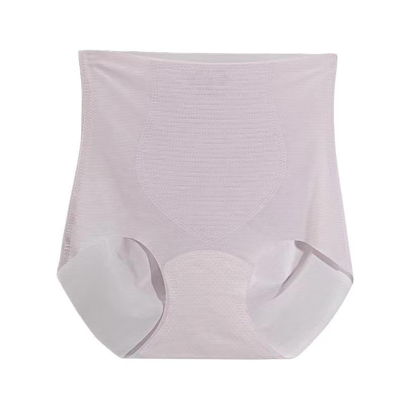 

Women s Summer Ultra Thin Sexy Ice Silk No Trace Breathable Belly High Waist Hip Briefs XL бузковий
