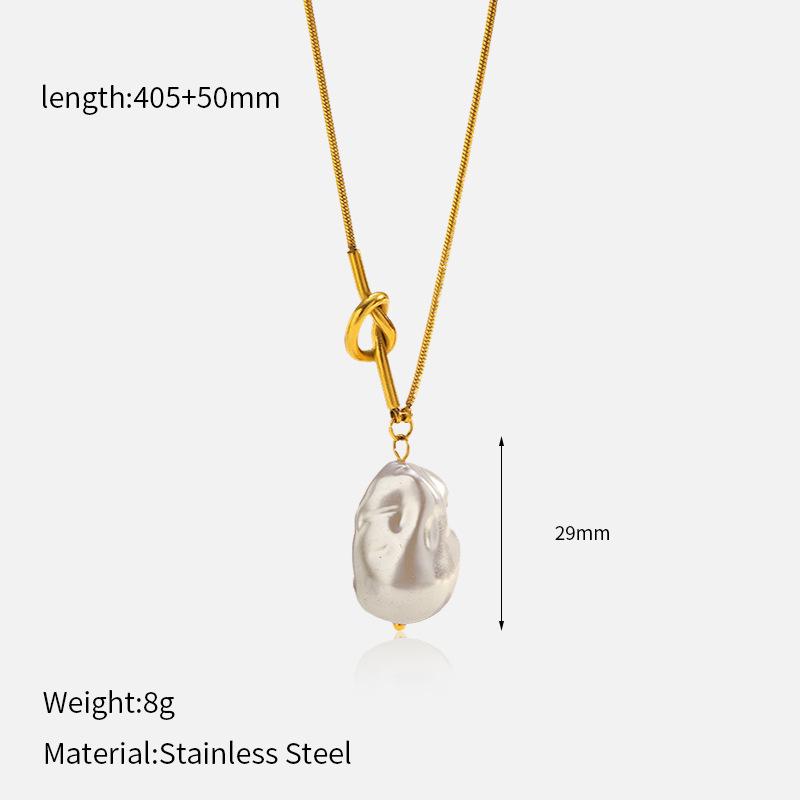 Luxury Titanium Steel Necklace For Women Gold Elegant Pendant Minimalist Design Long Lasting Jewelry