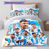 Argentina National Football Team Pattern Bedding,Quilt Set Quilt Cover Pillowcase Home Birthday Gift(1 * duvet cover + 2 * pillowcase, without core)