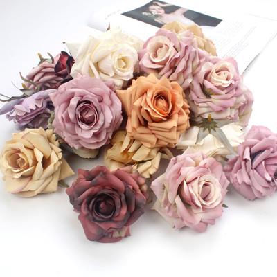 10Pcs Rose Shape Artificial Flower Head Anti-aging Polyester Photography Props Fake Flower Head For Wedding