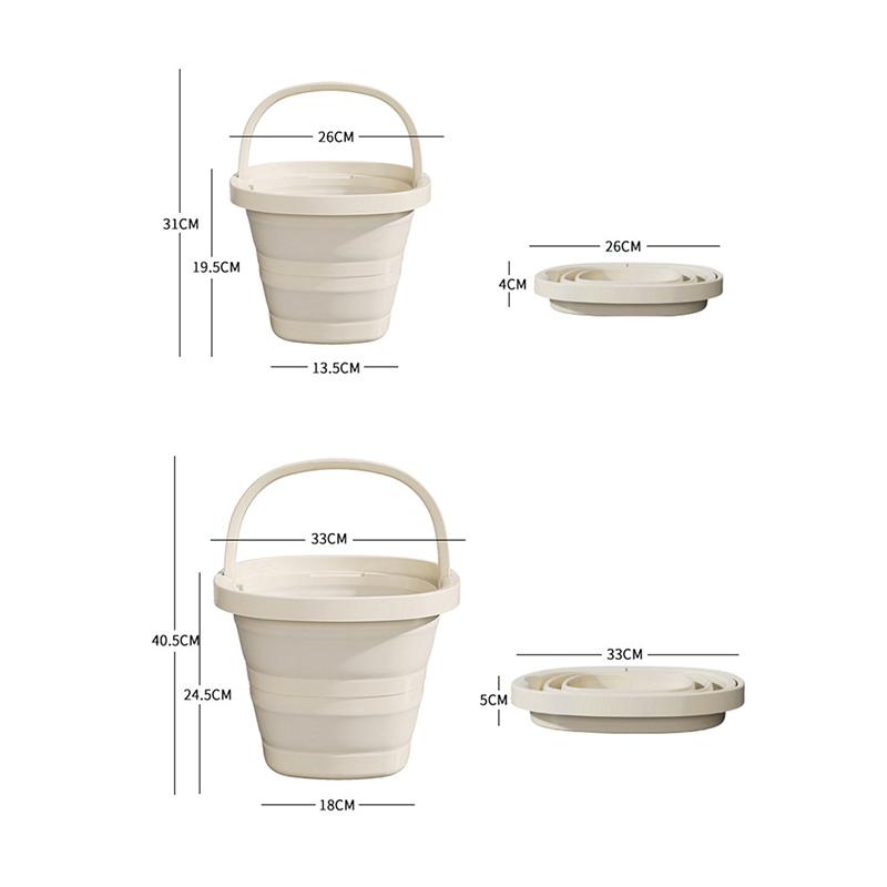 Balde de Água Dobrável Material Espessado Reforçado Grande Capacidade Multiuso Armazenamento Portátil Balde Utilitário para Pesca Economia de Espaço