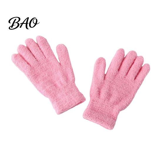 Windproof Winter Hand Warmers Warm Coral Fleece Gloves for Women, Soft Five Finger Solid Color Accessories Gloves, Thermal Mittens Autumn Anti Cold