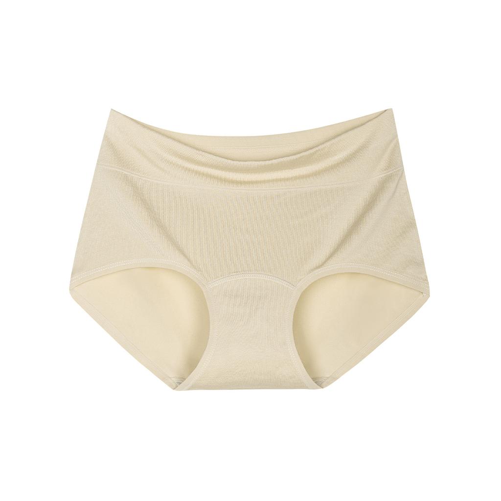 Plus Size Lady Spring Cotton 10A Antibacterial Extended Crotch Bare Breathable Waist Triangle Briefs