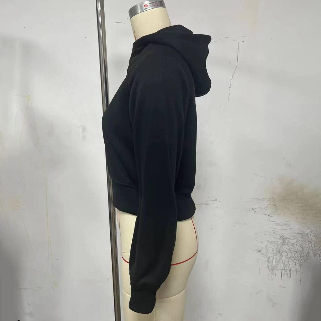 Women Long Sleeve Hooded V Neck Loose Pullovers Female Tops Solid Color Sweatshirts