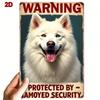 Retro Samoyed Metal Sign "Emoyed Security Protection" Humorous Decor