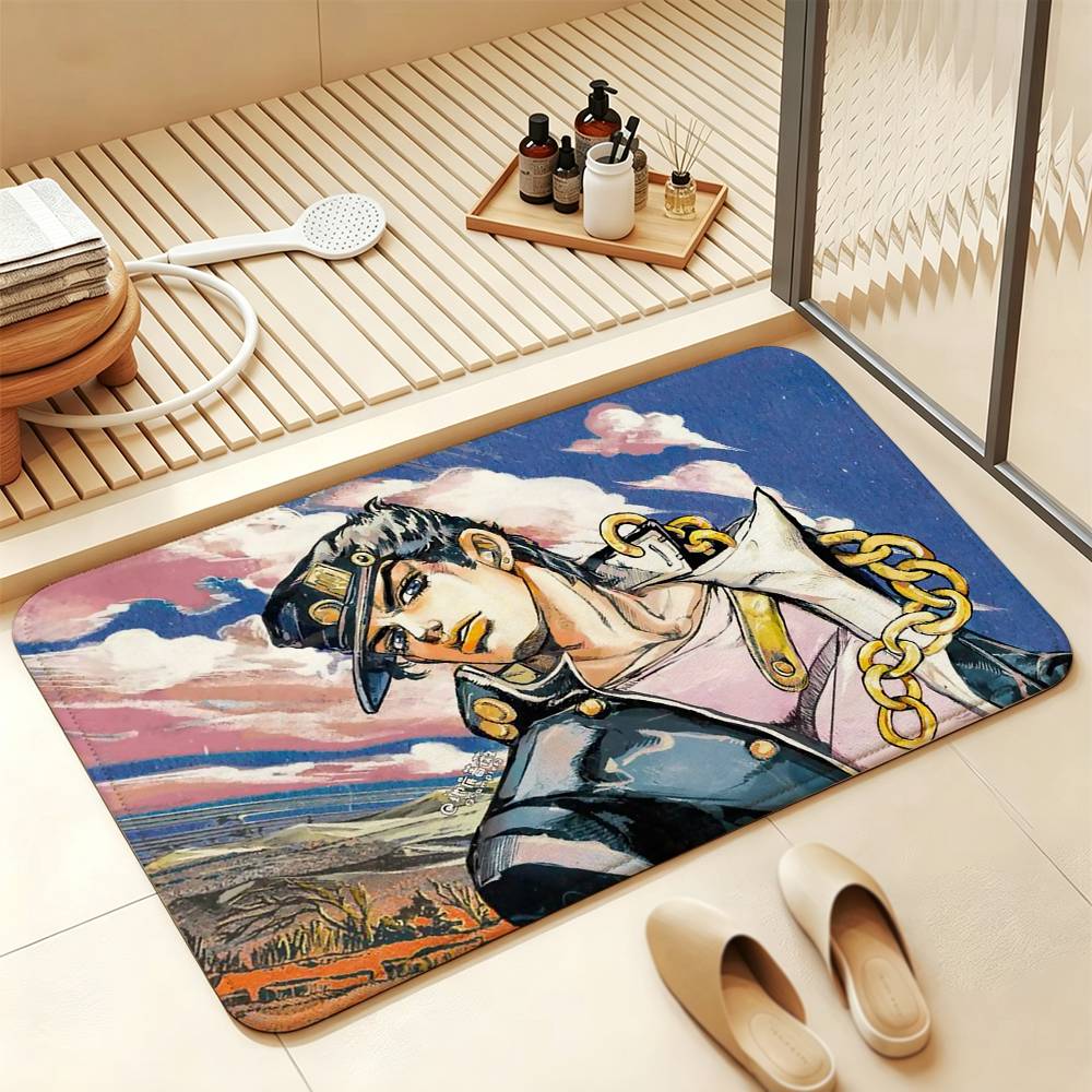 JoJo J-Jotaro Kujo Soft Comfortable Short Plush Rug Carpet mat Anti‑Slip Floor Mat Machine Washable Home Decor