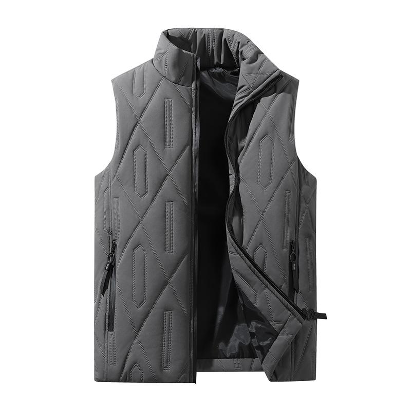 New down cotton vest autumn and winter couple warm vest Korean version trend removable hat outer wear thickened vest