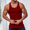O-Ausschnitt Ärmellos Racerback Herren Weste Sommer Gerippt Unifarben Fitness Weste Top