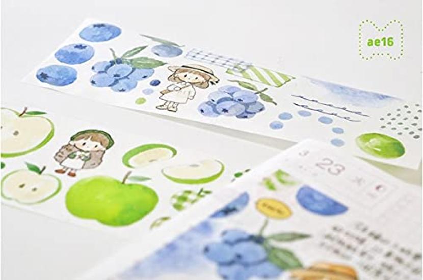 Molinta Masking Washi Tape for Fruit DIY Cute Interior Planner Tape Tape, Girls, Corner, Planner, Album, Scrapbooking, Gift, Stickers, Decoration,