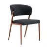 Dining Chair Set of 2 Modern Upholstered with Metal Frame, Ergonomic Backrest, Faux Leather Chair for Dining Room Living Room Kitchen - Chair Only