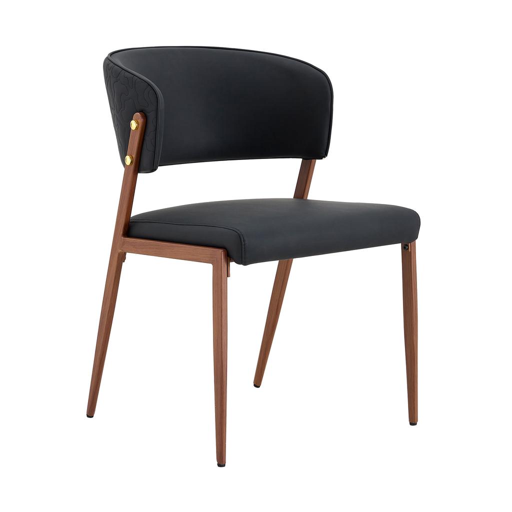 Dining Chair Set of 2 Modern Upholstered with Metal Frame, Ergonomic Backrest, Faux Leather Chair for Dining Room Living Room Kitchen - Chair Only