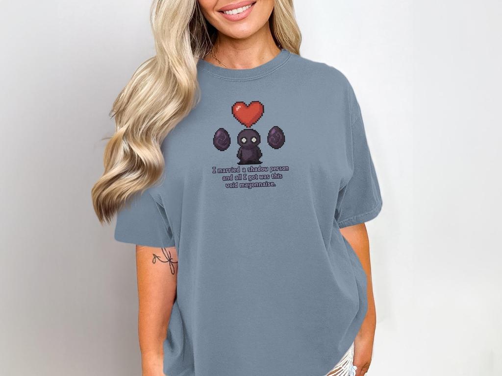 Stardew Valley T-Shirt Krobus Void Mayonnaise Gamer Shirt Stardew Merch Indie Game Tee Video Game Shirt Gamer Gift Cozy Gaming Gift