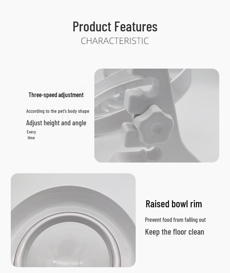 Adjustable Double Bowl Elevated Pet Feeder with Non-Slip Slow Feed Design for Cats and Dogs.