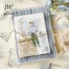 JIANWU Poetry Ink Stain Series Vintage Plant Butterfly Border Landscape Material Collage PET Sticker Creative Journal Stationery