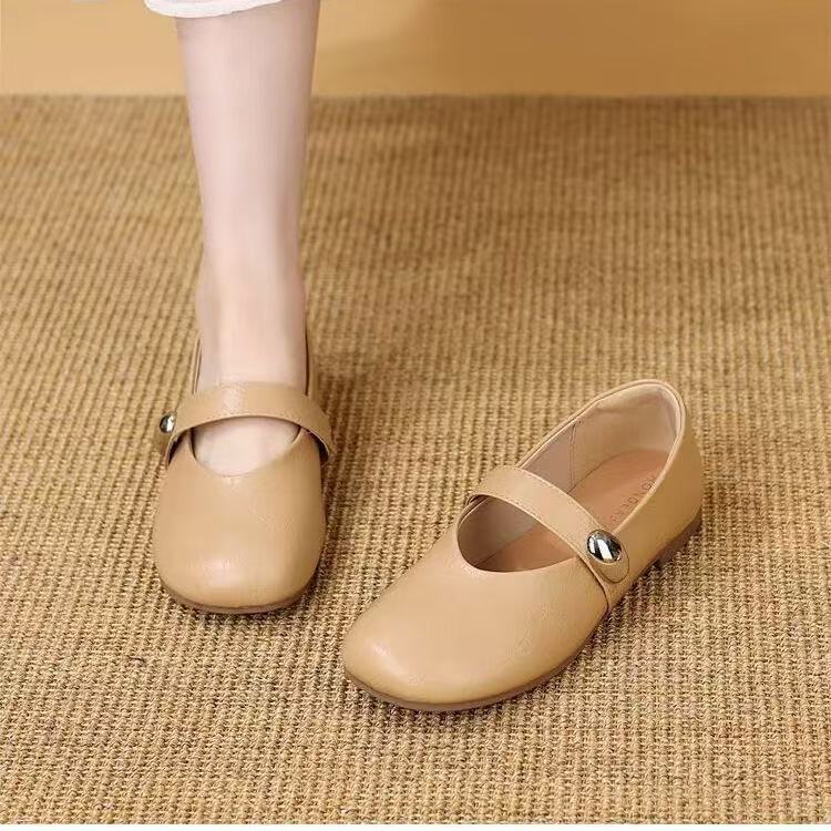 Beautiful Single Shoes Women's Autumn New Gentle Evening Shoes Flat Beanie Shoes Mary Jane Women's Shoes