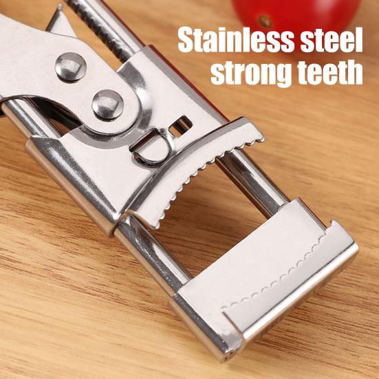 Bottle Opener for Weak Hands Easy Grip Lid Opener Adjustable Stainless Steel Jar Opener Ergonomic Kitchen Tool for Seniors