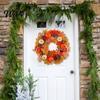 Rainproof Thanksgiving Decorations 18 Inch Fall Wreath for Front Door Autumn Artificial with Pumpkin Porch Decor Maple Leaves Berries Pine Cones