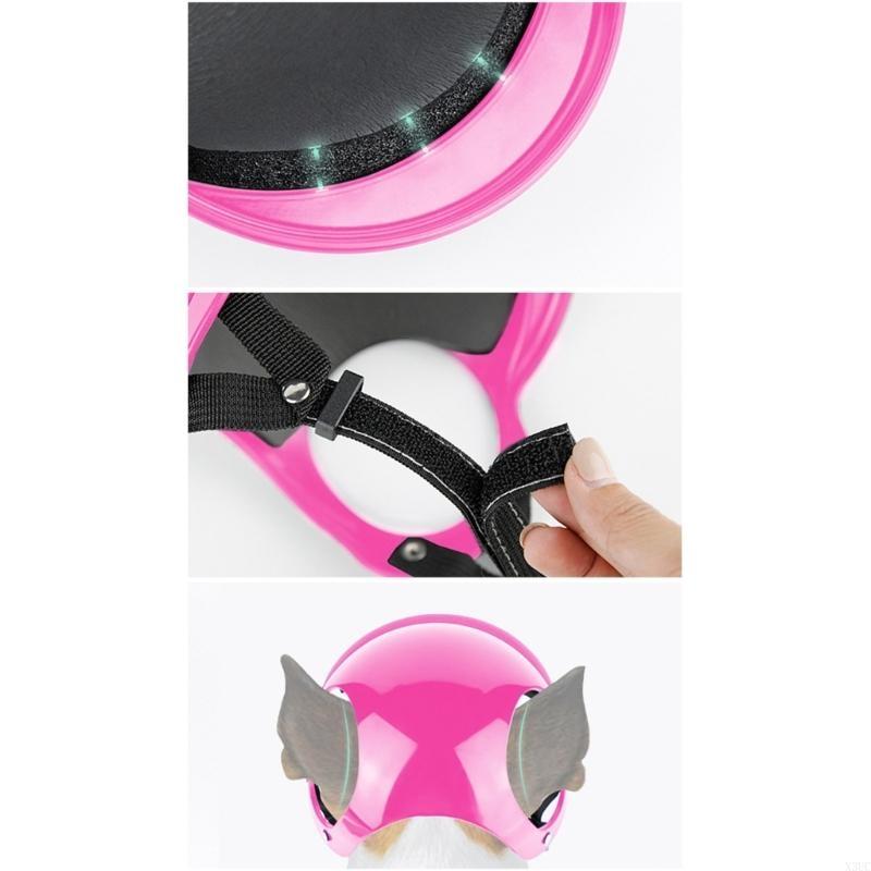 

Safety Dogs Helmet with Stretch Chin Rope Fashion Cool Dogs Cats Helmet with Ear Holes Pet Ridding Helmet Lightweight X3UC China Mainland