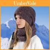 Womens Knitted Hat And Neck Warmer Set With Fleece Lining For Winter Cold Weather