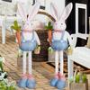 Easter Bunny Plush Toy with Extendable Legs and Carrot Basket Ornament