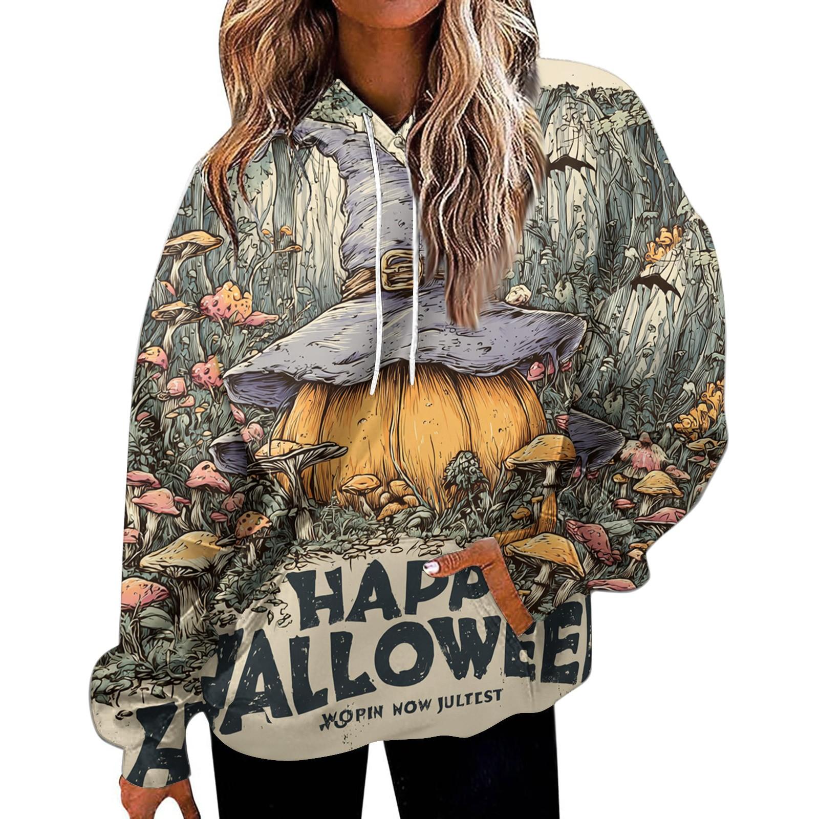 

Женская модная толстовка с принтом, повседневная толстовка с капюшоном и карманами S