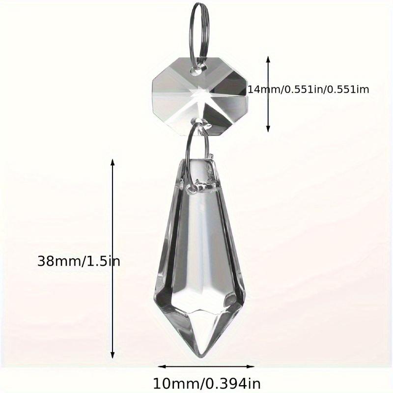 10/20pcs Sparkling Crystal Ice Cone Prism Pendants, 38mm - Ideal for DIY Chandelier & Curtain Accents, Glass Material, Perfect for Wedding Decorations