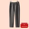 Fleece Pants for Middle-Aged & Elderly Women: Elastic Waist, High-Waisted, Straight-Leg, Loose Fit for Spring & Autumn Wear.
