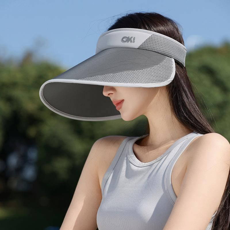 Summer new hat women's summer outdoor sports sunscreen hat empty top sun hat simple light luxury sun hat