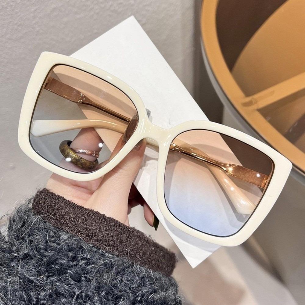 Large Square Frame Women's Sunglasses with Floral Pattern Party Sun Glasses Shades Gradient Purple Lens Novelty Glasses
