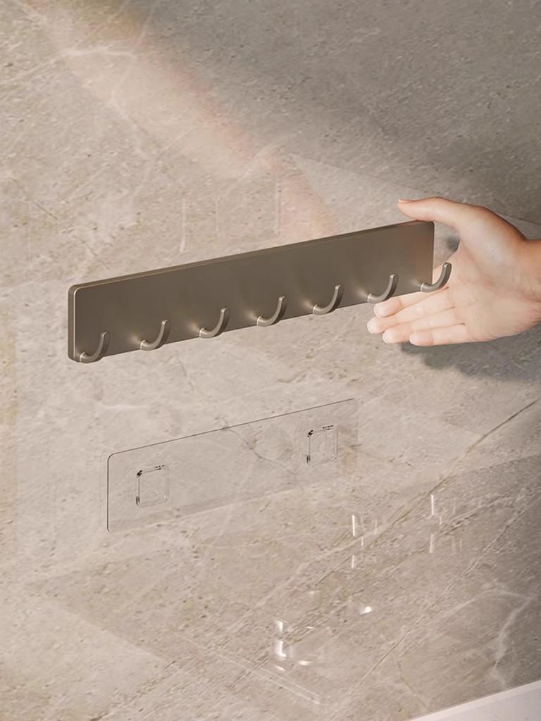 Kitchen Storage Rack Wall Mounted Non Perforated Household Kitchenware Storage Hook Multi Functional Hook Behind Bathroom Door