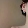 Indifferent Light Blue Translucent Square Sugar Pendant Clip-On Earrings for Women - High-End, Exquisite, Fashionable, Versatile Ear Jewelry.