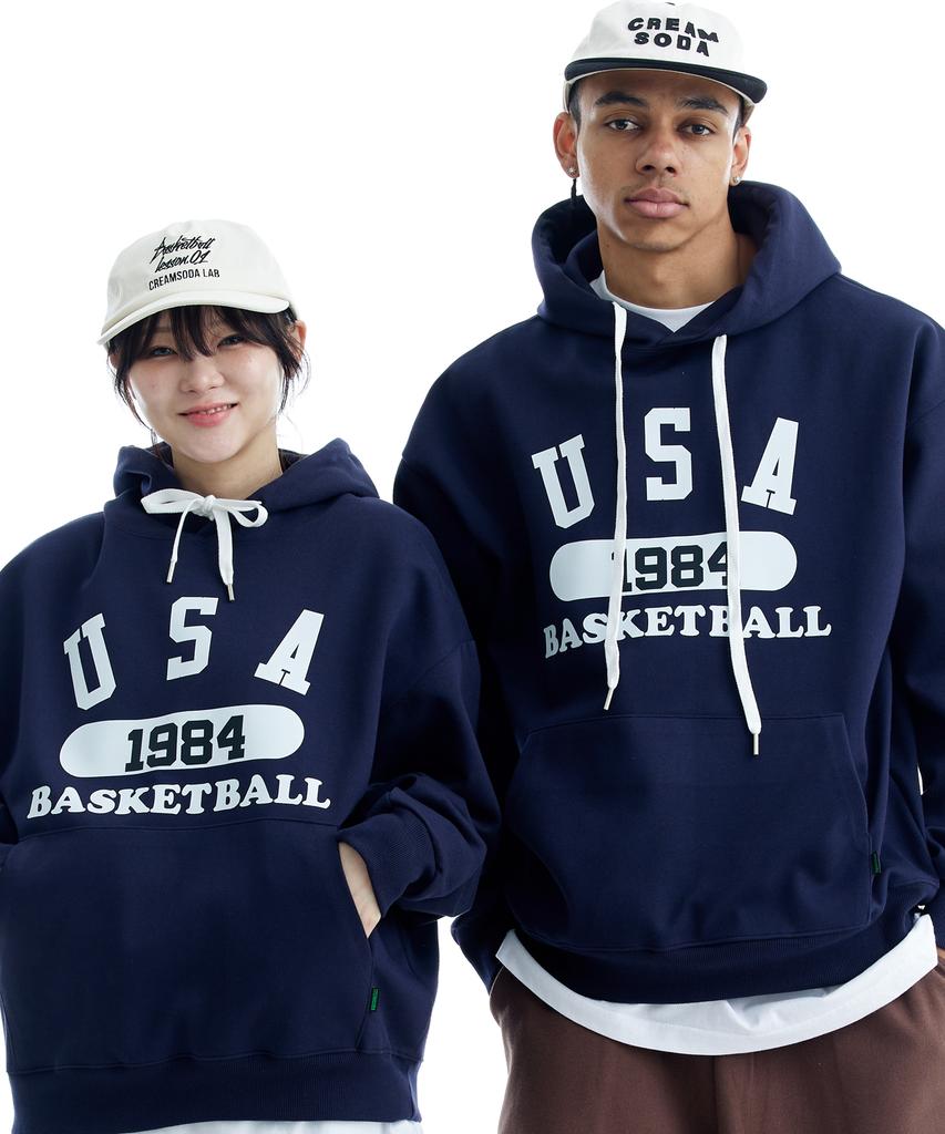 Return Navy Usa Basketball 1984 Hood