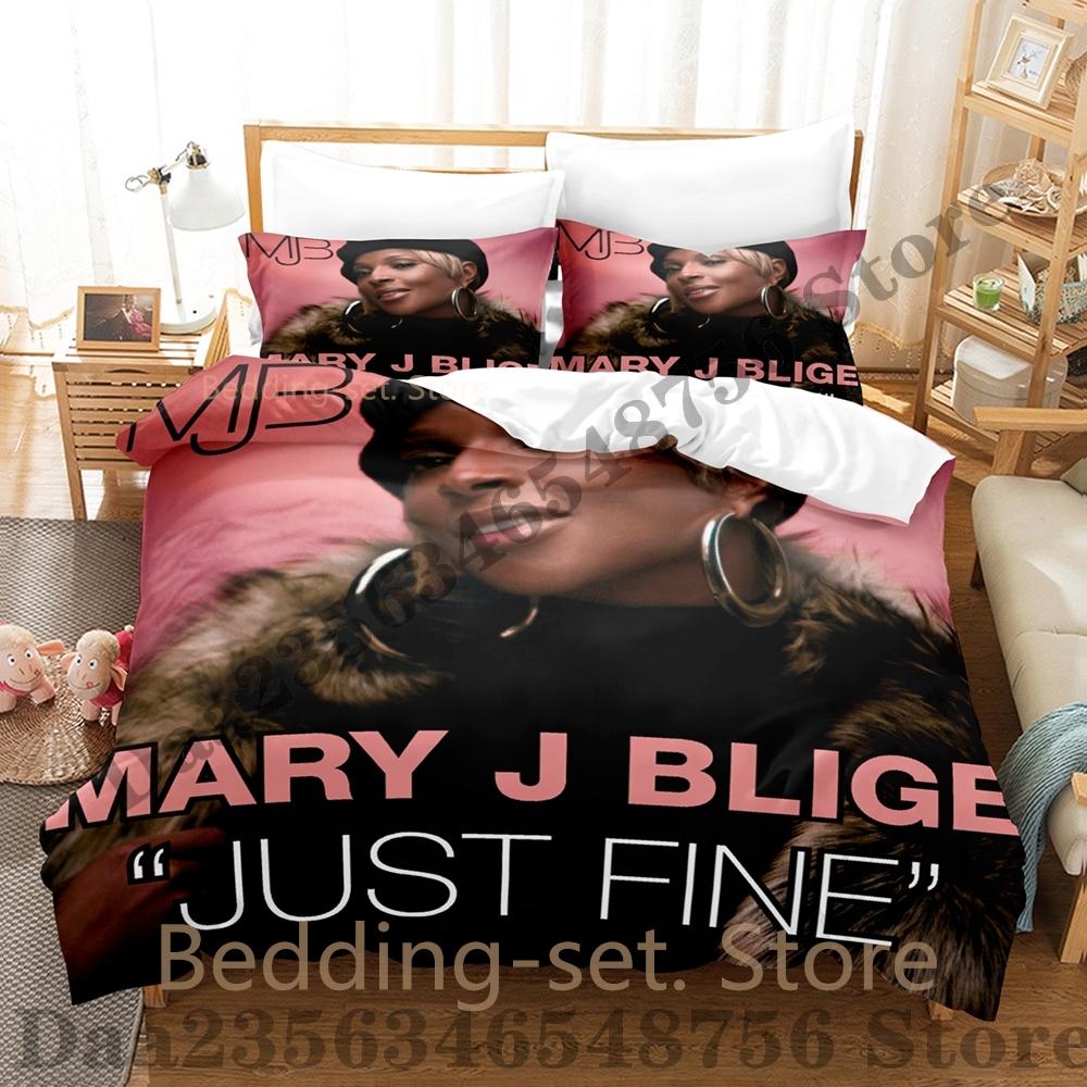 Mary J. Blige Bedding Set Single Twin Full Queen King Size Bed Set Adult Kid Bedroom Duvetcover Sets Game Anime Bed Sheet Set