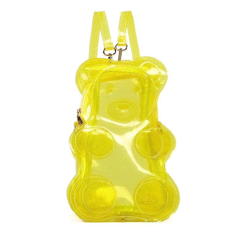Candy Color Transparent Pvc Backpack Y2K Streetwear Bear Shaped Crossbody Bag Cute Girly Shoulder Bag For Girl Birthday Gifts жёлтый 2270₽